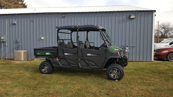 Diesel powered and built to work with oversized box that is Rhino Lined.  Accommodates the whole crew.