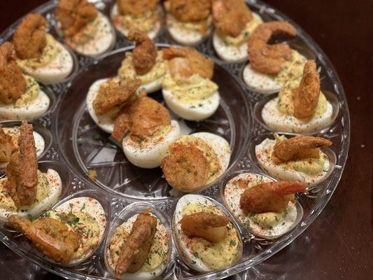 Shrimp deviled eggs