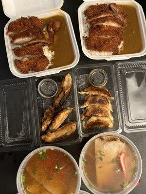 Katsu curry combo with gyoza & ramen