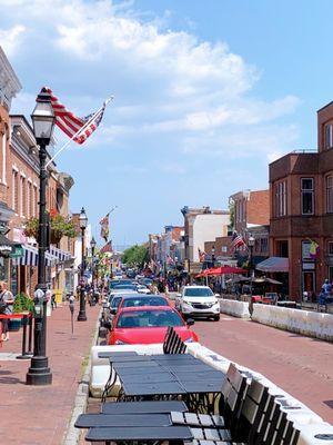 View of Main Street from outside the shop