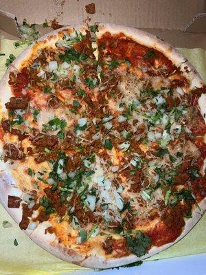 Vegan Birria pizza