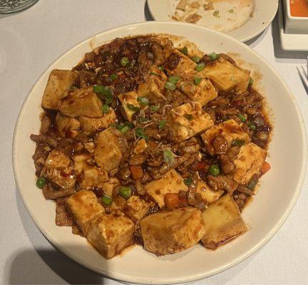 Huge plate of ma po tofu