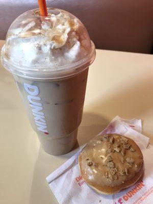 Cookie butter donut and pumpkin spice latte