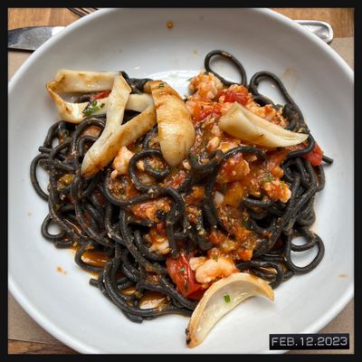 Squid Ink Spaghetti ($24)