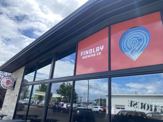 Entrance to brewery. There is also an outdoor patio along the side.