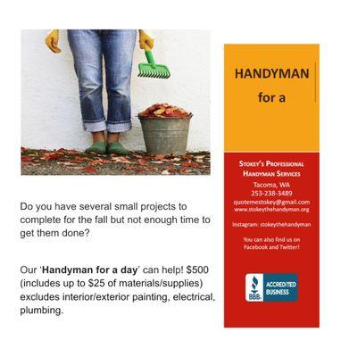 Handyman for a day special