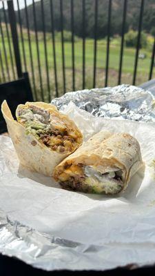 Beaumont burrito with carne asada.