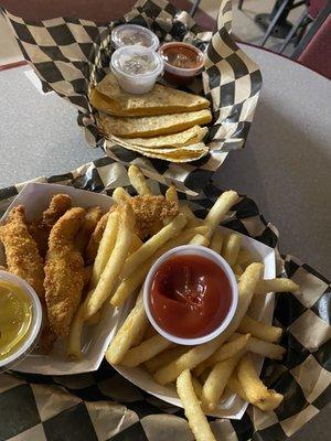 Chicken Tenders & Quesadillas