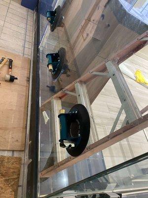 Glass store front repair