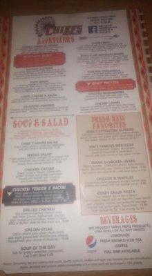 chiefs/reno's menu