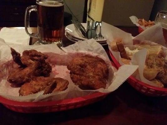 3 piece all white chicken with Jojo potatoes, Texas toast and Cole slaw.