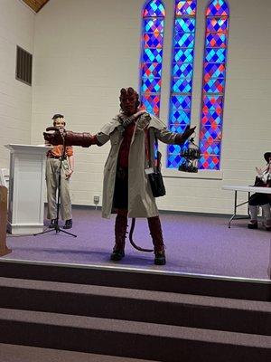 Hellboy visited the church