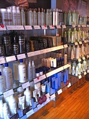 A complete selection of AVEDA products.