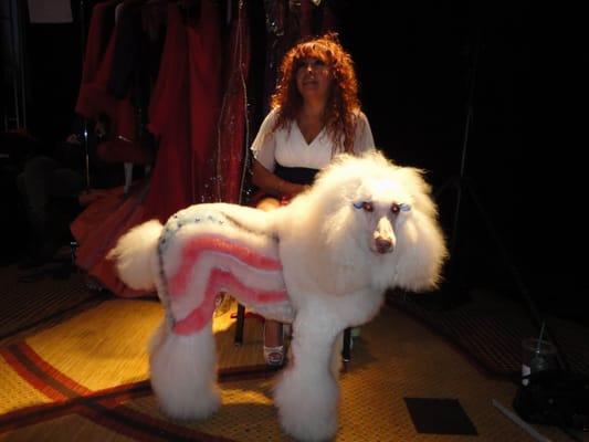 Ana & Annie  at her modeling show, celebrating Yankee "Poodle" Dandy!