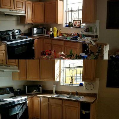 Client's kitchen before and after