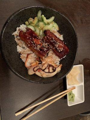 Roasted eel over sushi rice