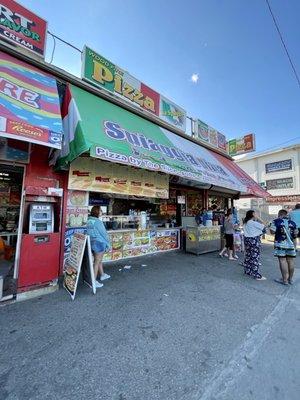 All kinds of eateries up & down the Boardwalk with the Ocean right across the street @ Hampton Beach Boardwalk in New Hampshire