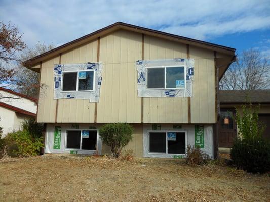 All the new windows have been installed in the house we recently remodeled.