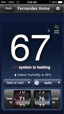 The iComfort Wifi Thermostat and Temperature Control app on my phone.