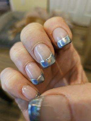 Chrome tip nails!