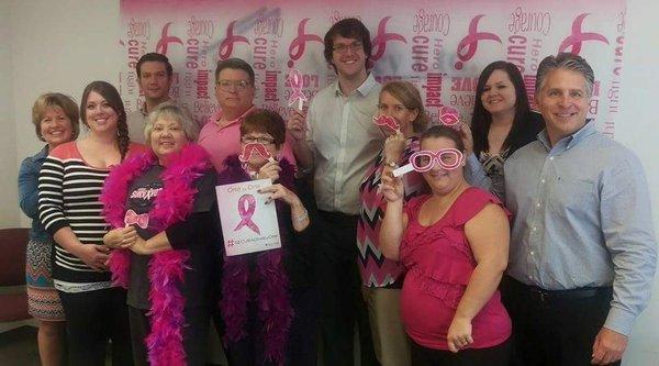 Some of our team celebrating cancer awareness month