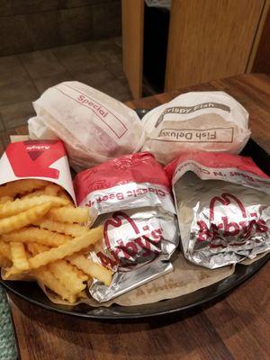 4 sandwiches and large fries for less than $20