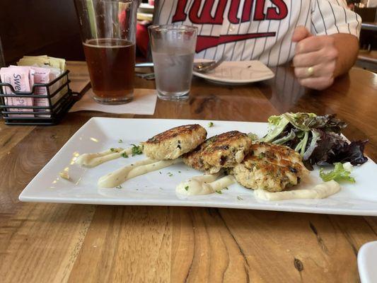 Wild Rice and Walleye appetizer, it was good.  Get more of the sauce if you can.