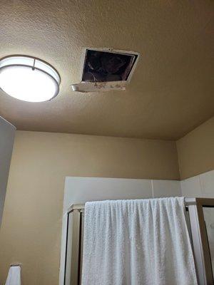 Bathroom vent falling off