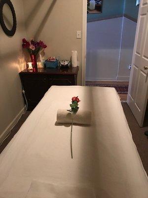 Beautiful, Peaceful, Relaxing massage room. Come and maintain not only muscle health but peace of mind!