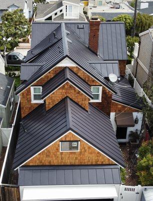 One of our standing seam "metal" roofs completed in newport. 4/25/21