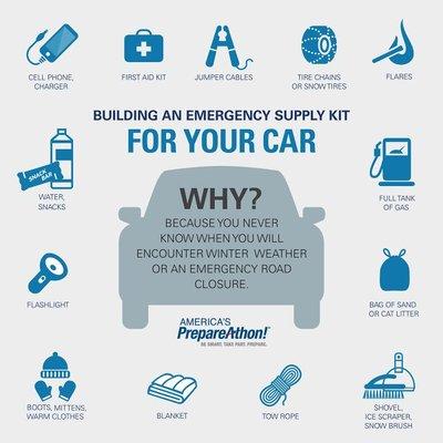 Make sure your vehicle is equipped with an Emergency Kit.