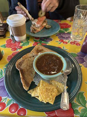 Grilled Cheese & Black Bean Chili