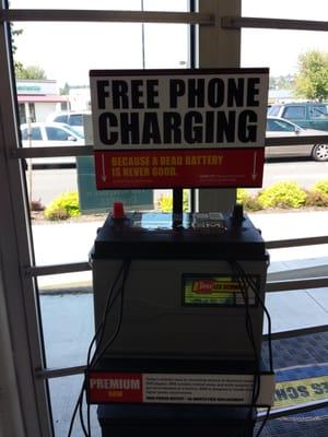 Charge your phone while waiting!