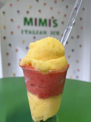 Homemade Made with Real fruit
 Mango & Strawberry Italian Ice