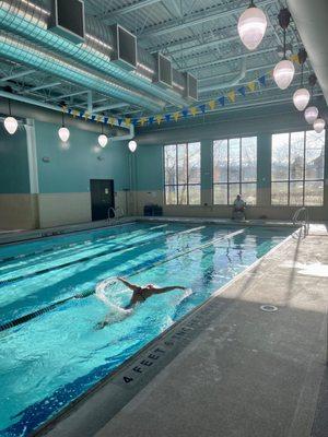 Aquatic Center at Island Health & Fitness, 25-yard four lane lap pool.