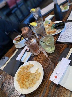 Firecracker Shrimp Miso Soup Lychee Blossom Pink Lychee Gyoza