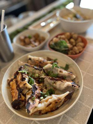 Chive with pork pan fried dumplings