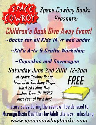 Kids Book Giveaway Sat. June 2nd 12-2pm