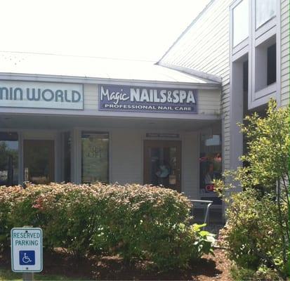 Magic Nail Salon is kind of tucked in a corner.