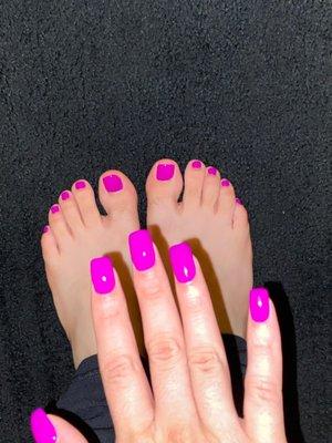 Most recent mani and pedi gel polish square shaped