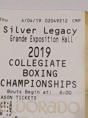 Ticket for the boxing event.