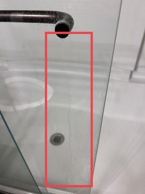 Shower doors not cleaned.