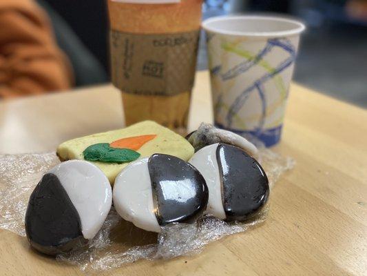 Carrot cake  Black and white cookie