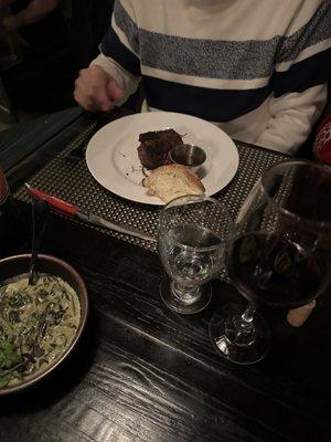 Filet Mignon and side dish of Creamed Spinach