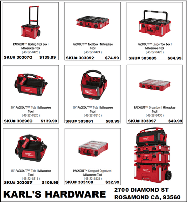 FULL LINE OF PACKOUT STORAGE BOXES