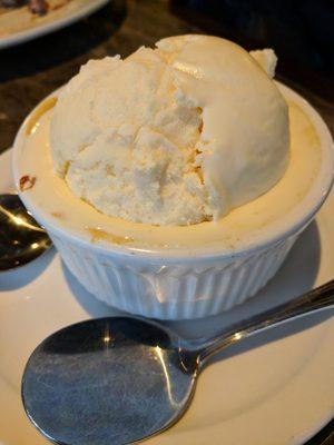 Peach Cobbler and Ice cream