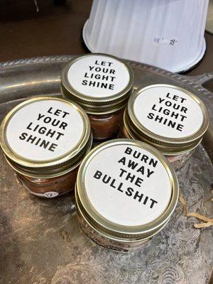 Candles with messages