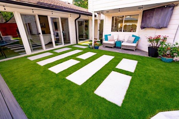 Concrete Steps + Turf!