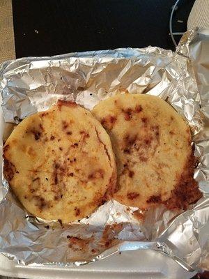 Takeout bean and cheese pupusas