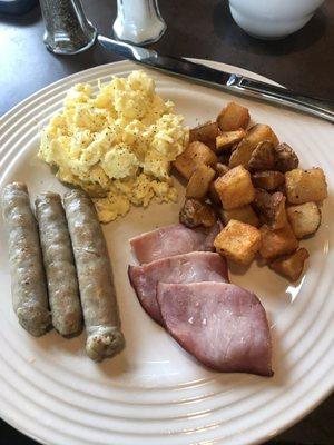 Cold "hot breakfast" for $15. Go five minutes to Cafe 106 in downtown Manistee for a hot, delicious, reasonably priced breakfast.